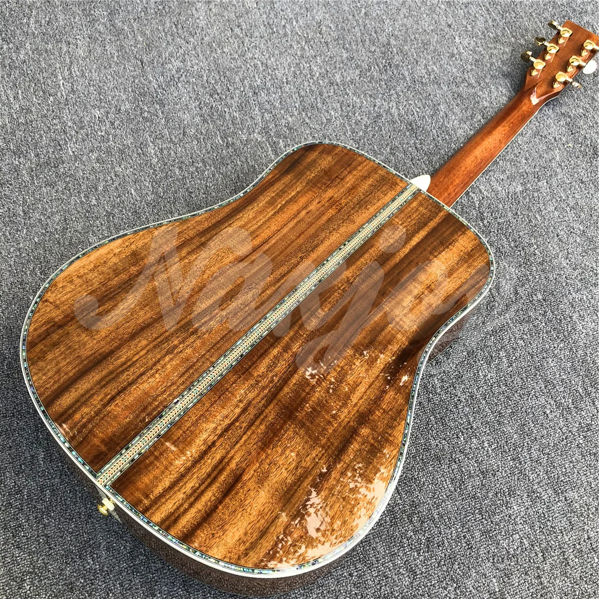 Solid Wood 41 Inches D-45 All Koa Acoustic Guitar Abalone Ebony Fingerboard Guitar