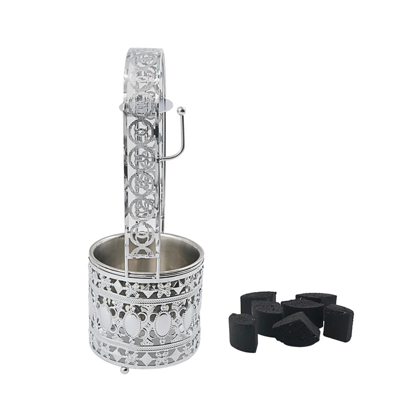 Silver Hookah Charcoal Holder Basket Stainless Steel Shisha Hookahs Shisha Carbon Basket for Hookah Chicha Narguile Accessories