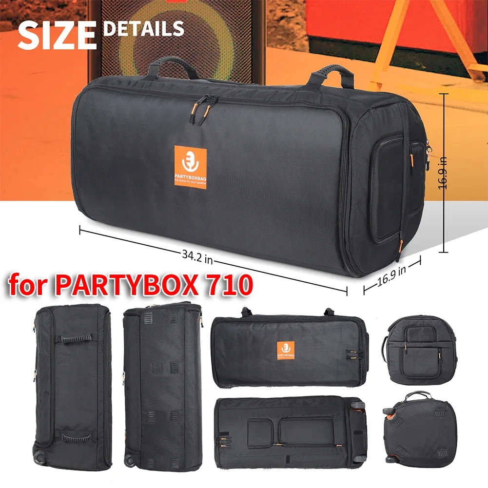 مقاوم للماء حماية المتكلم تخزين أكسفورد القماش طوي المتكلم حقيبة مزدوجة سستة حمل أكياس التخزين ل JBL PARTYBOX 710 #1