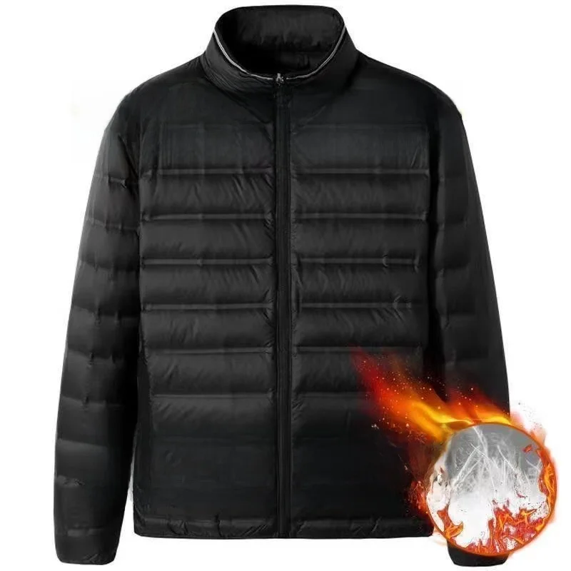 

Ultra-Thin Men's Cotton Jaet Lightweight Loose Fit Casual Sle Long Sve Warmth Youth Faion CleanFit Stand Collar