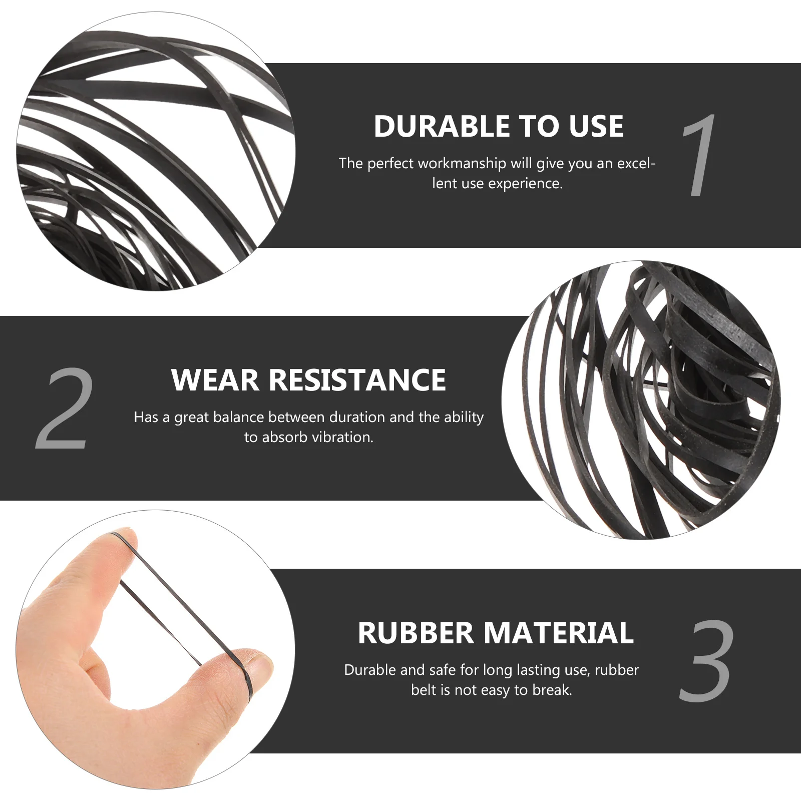 

50Pcs Cassette Machine Repair Belt Rubber for Recorder Dvd Drive Video Equipment Replacement Maintenance Supplies Wear Resistant