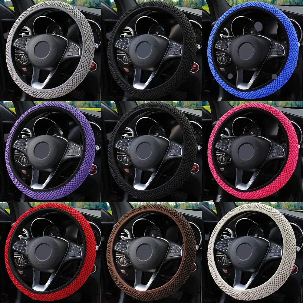 38CM Ice Car Auto Silk Steering Wheel Cover Universal Anti-Slip Wheel Protector Fit For 15\'\'/38cm Car Steering Wheel Auto Access