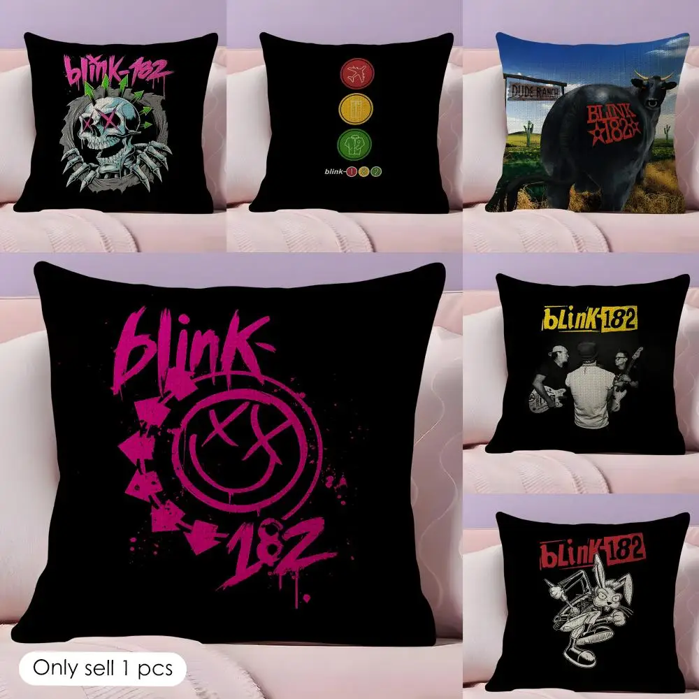 Band B-blink 182 Cushion Cover Natural Linen Double Sided Print  Throw Pillow Case for Sofa Couch Home Decor