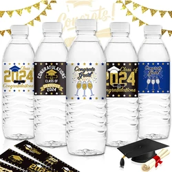 15pcs Graduation Season Theme Party Bottle Stickers Congratulation Graduation Party Decor Class Of 2024 Grad Party Supplies