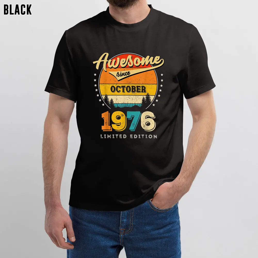 Awesome Since October 1976 Vintage Birthday T-Shirt Gift for Men Women