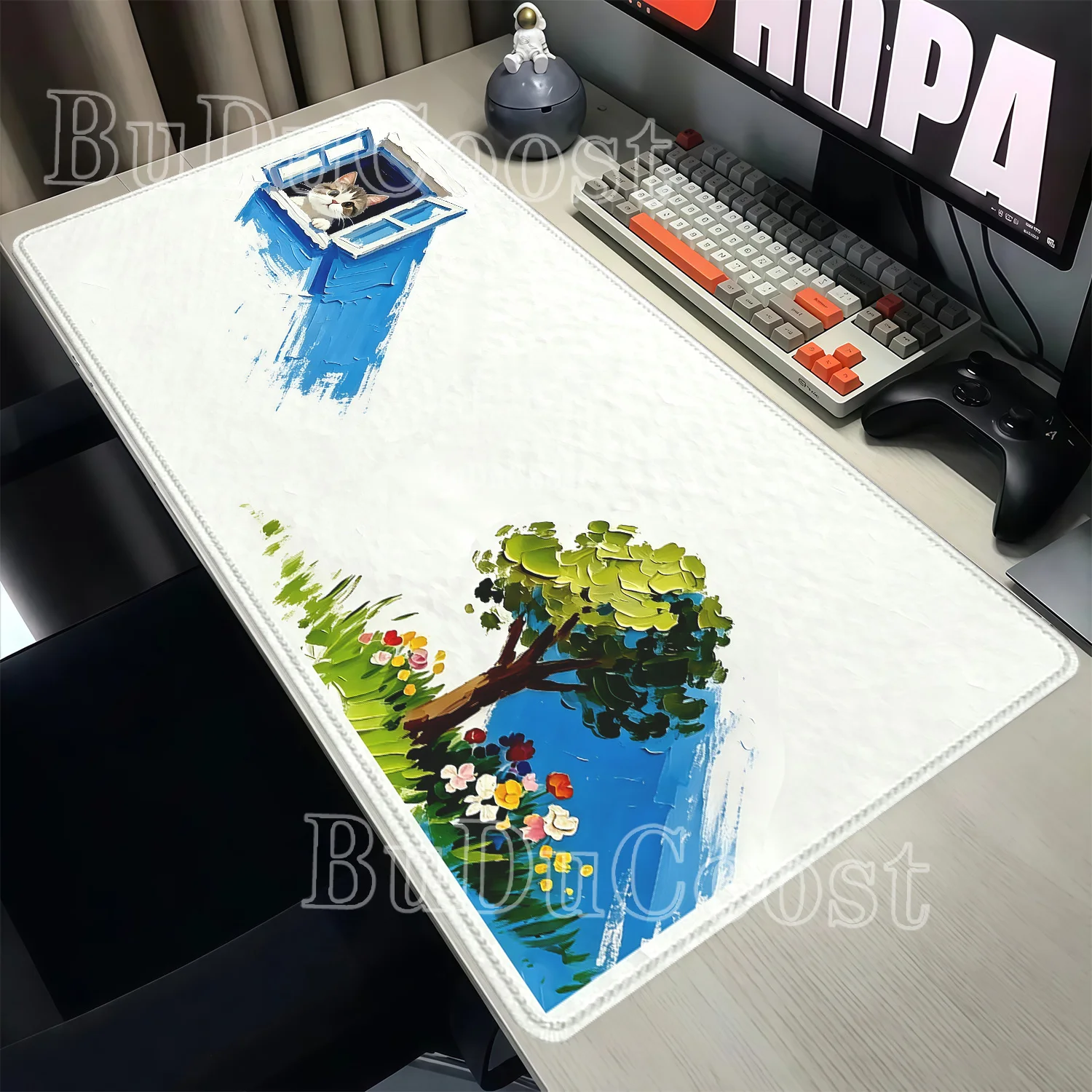 Mouse Pad Oil Painting Scenery Rubber Landscape PC Non-Slip Art Gaming Mousepad Office Accessories Keyboard HD Printing Desk Mat