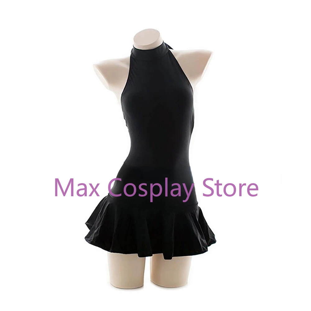 Max Japanese Cos Saber Swimsuit Cosplay Sukumizu Black Swimwear Sexy Tights Bodysuit Halloween Carnival Party