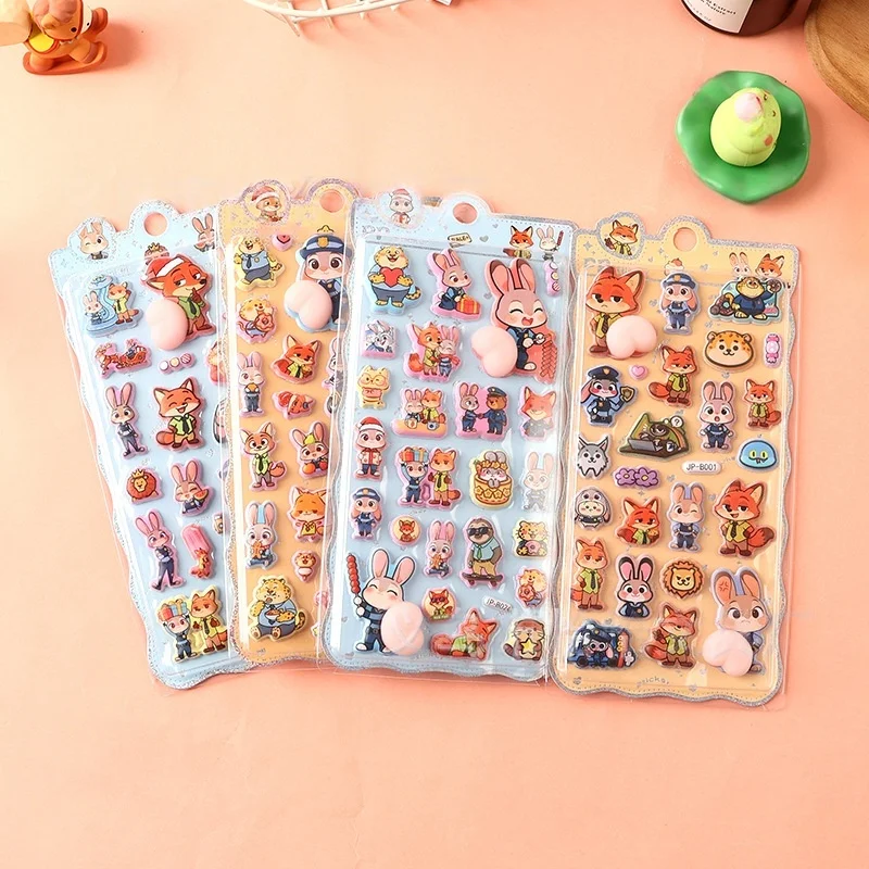 

Zootopia 3d Stereoscopic Butt Jelly Stickers Judy Nick Cartoon Relief Stickers For Phone Water Bottle Decoration Toy Gift