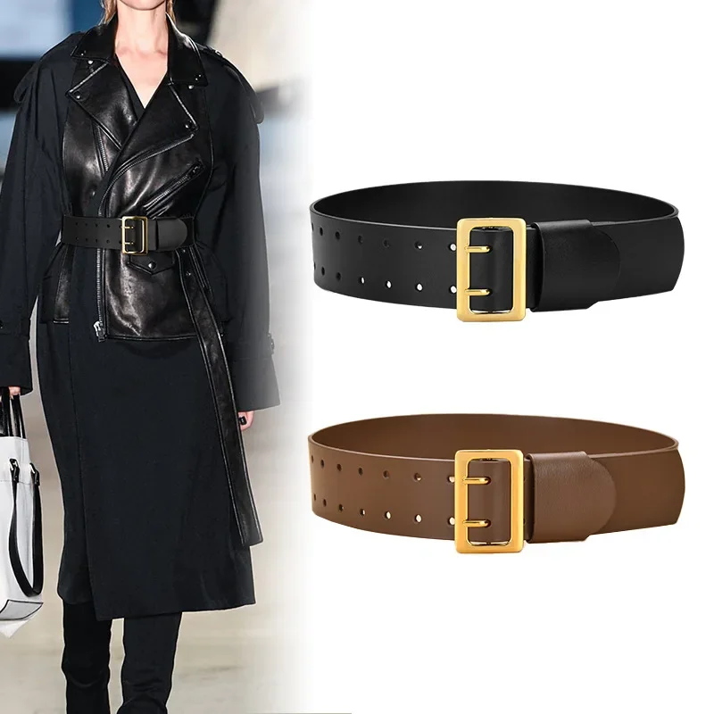 

Women's Leather Belt Alloy Buckle Fashionable with jacket and skirt with wide belt corset belt