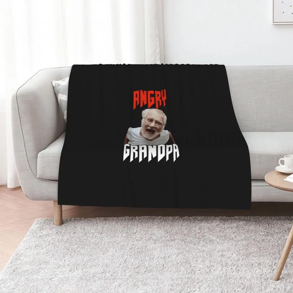 angry grandpa Throw Blanket Single blankets ands Warm Cute Travel anime Blankets