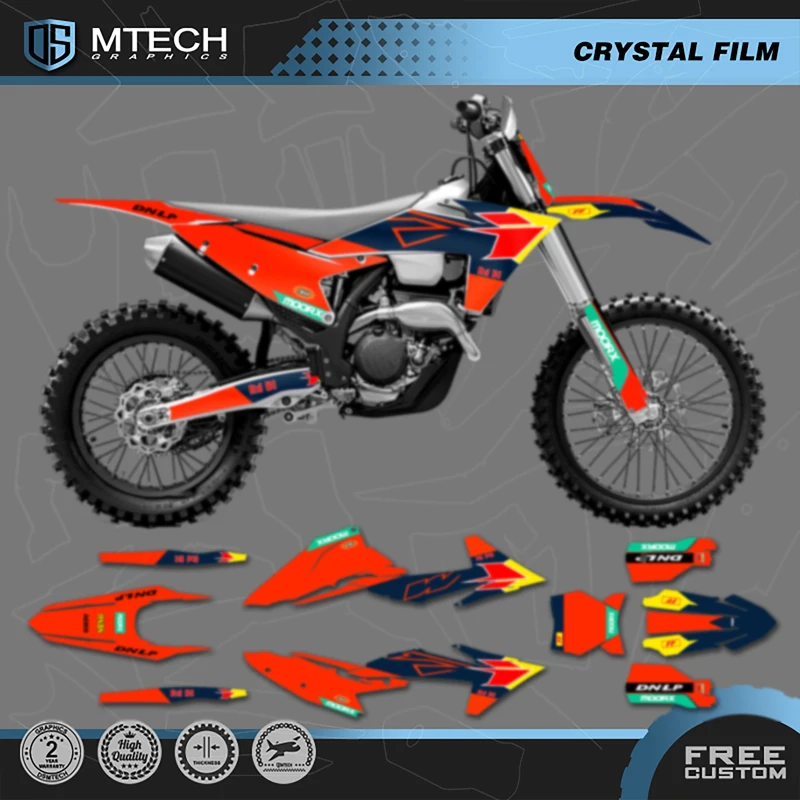 DSMTECH Custom Team Motorcycle Graphics Decals Stickers Kits for KTM EXC EXC-F XCW 2024 2025 2026 SX SXF 2023 2024 2025 007