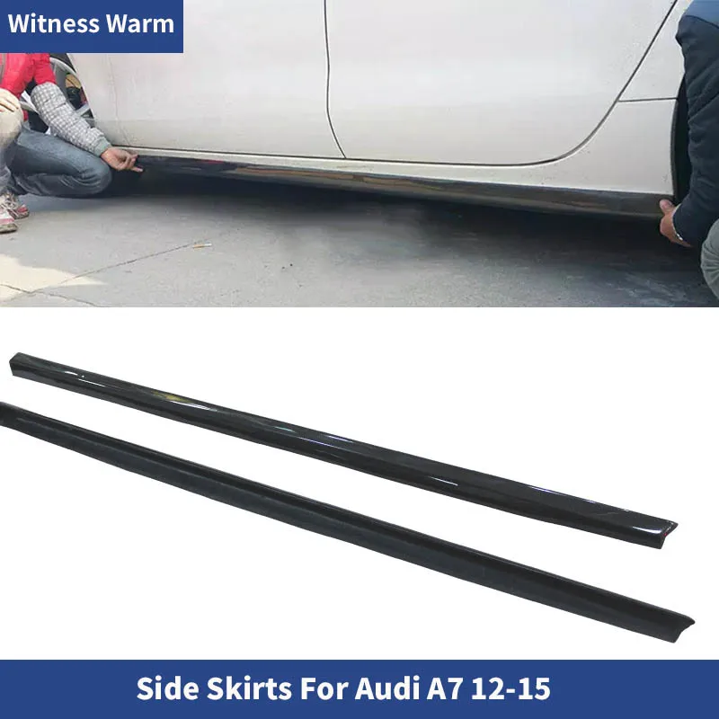 Car-styling Accessories Carbon Fiber Body Kit Side Skirts Apron 2 Pcs Fit for A7 Side Lip Splitters 2012-2015