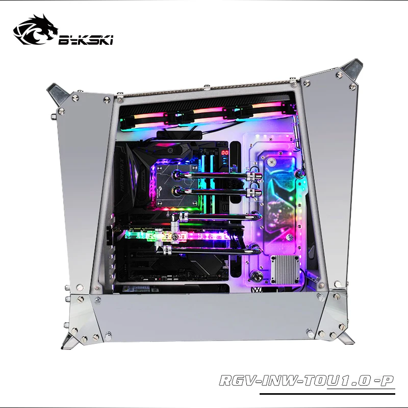 Bykski Akrilik Plat/Papan Distro Digunakan untuk IN WIN TOU1.0 Casing Untuk CPU dan GPU Block / 3PIN RGB Light / Intead Reservoir