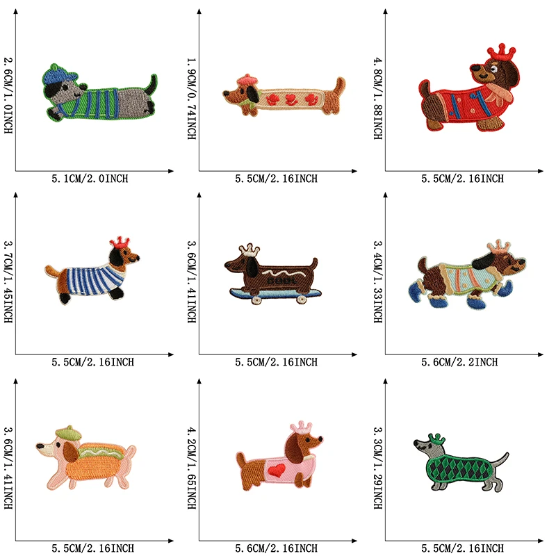 12 Stück selbstklebende Aufnäher für Kleidung, zum Aufbügeln, Hund, Tier, bestickte Jacken, Kinder, Nähen, niedliche Aufkleber, Packung, Stoffe, Mädchen – Detail 2