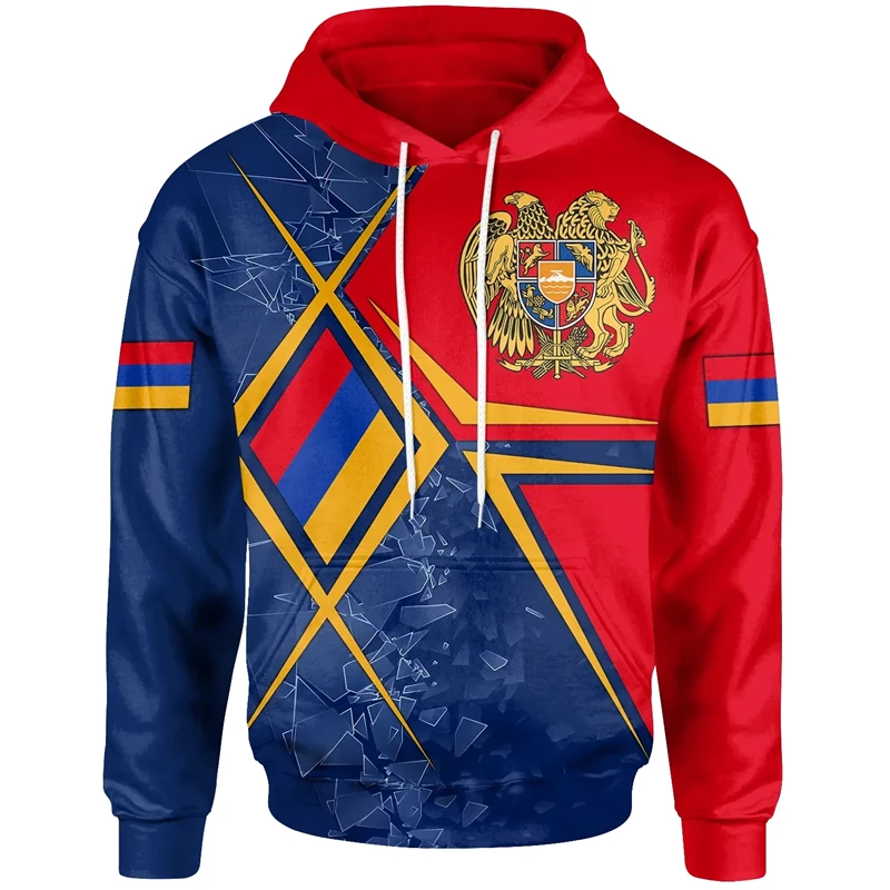 Armenia Country National Flag Pattern Hoodie For Men Women Long Sleeve Plus Size Pullover Sweatshirts Clothes Sudadera De Hombre