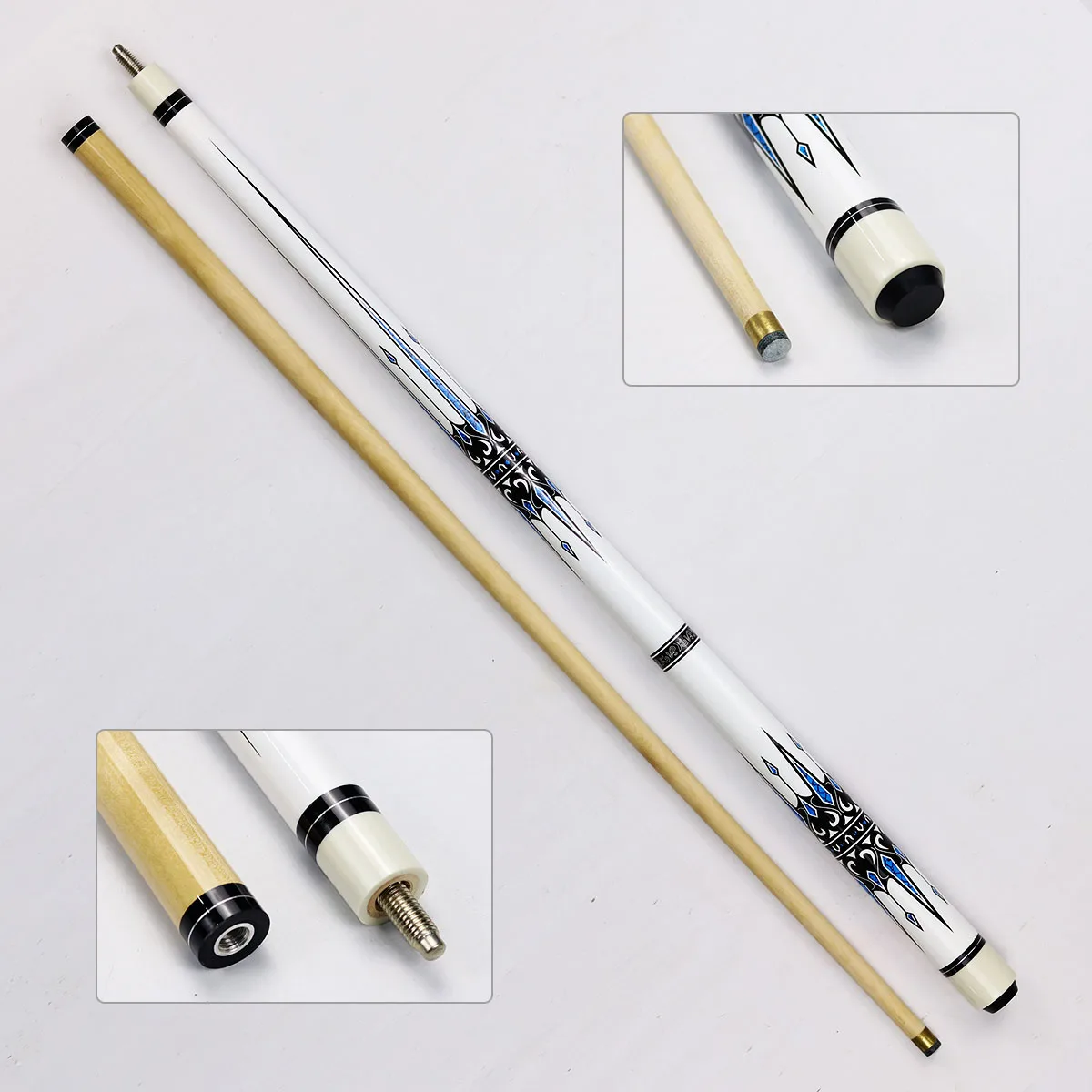 Multi Styles Promotion 1/2 Maple Shaft Pool/Snookser Cue Smooth Grip Single-Layer Tip Entry-Level Cue for Billiard Beginner