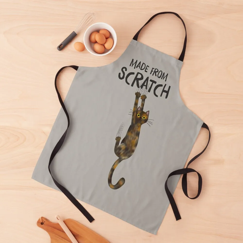 

Tortie Cat Made From Scratch Funny Tortoise Shell Cat Hanging On Apron Chef Uniform Women Chef Uniform Apron