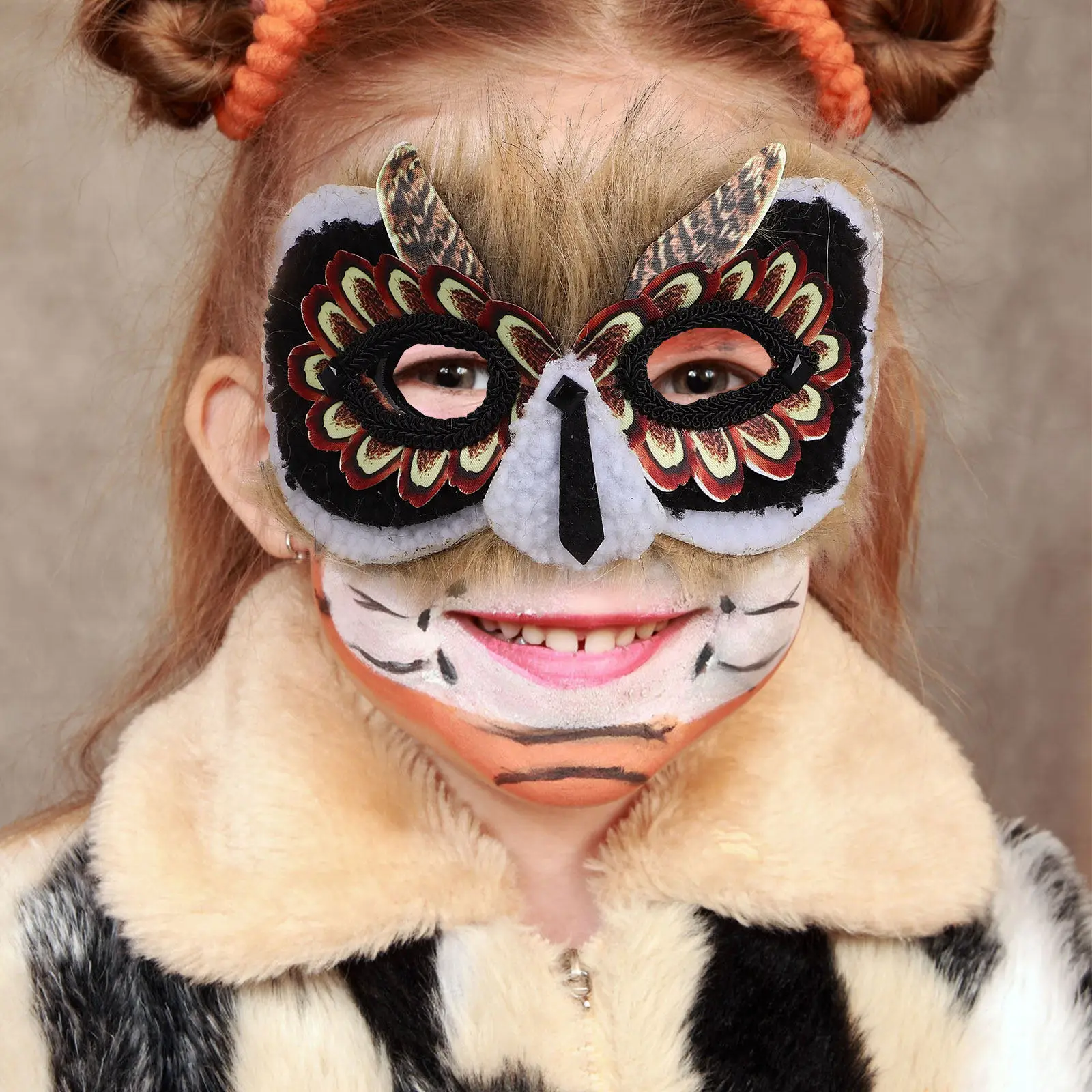 Children Owl Mask Adorable Lifelike Design Non Woven Fabric Party Mask for Stage Performance Cosplay Carnival April Fools Day