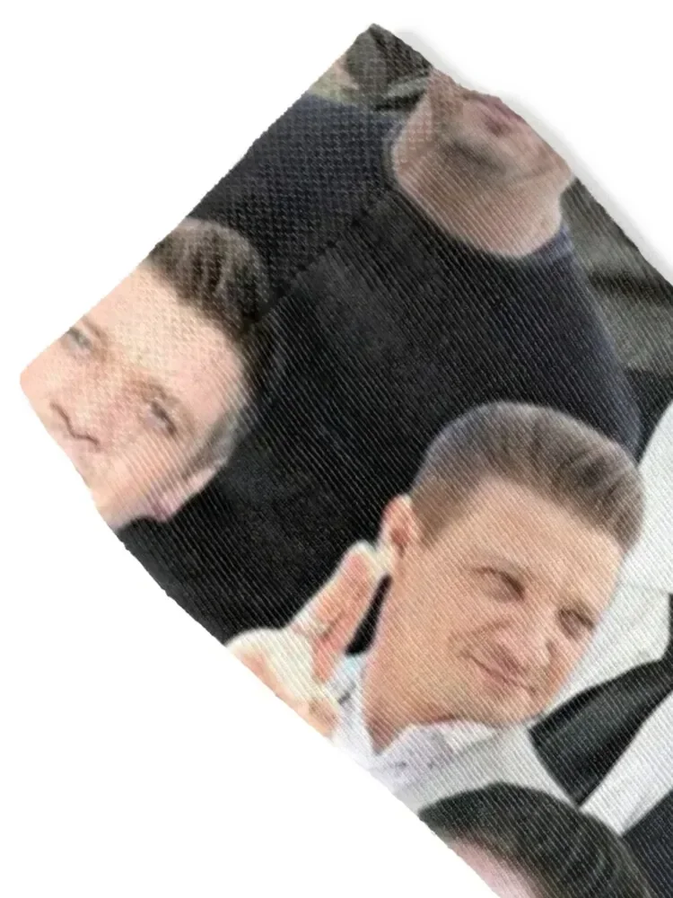 jeremy renner photo collage Socks men cotton high quality kids basketball Socks For Men Women's