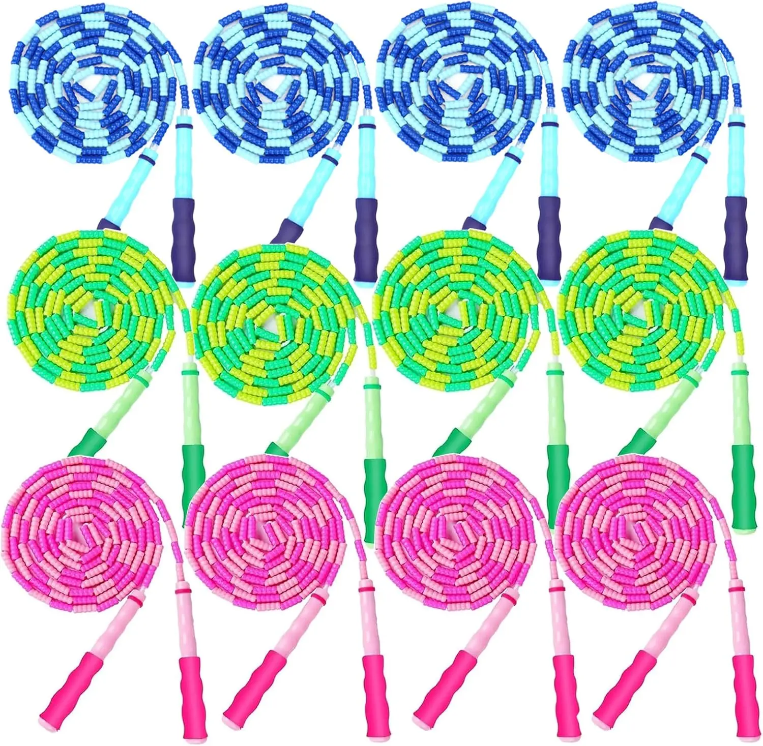 

Soft Beaded Jump Rope, Adjustable Tangle-Free Skipping Rope for Kids, Women, Men - Fitness & Weight Loss