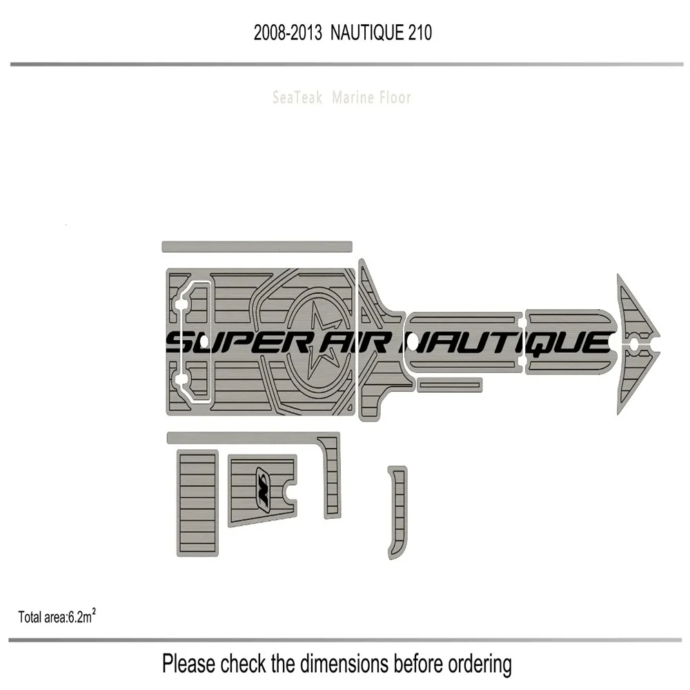 

2008-2013 Nautique 210 Cockpit Pads 1/4" 6mm EVA Teak Decking Mat SeaDek MarineMat Gatorstep Style Self Adhesive