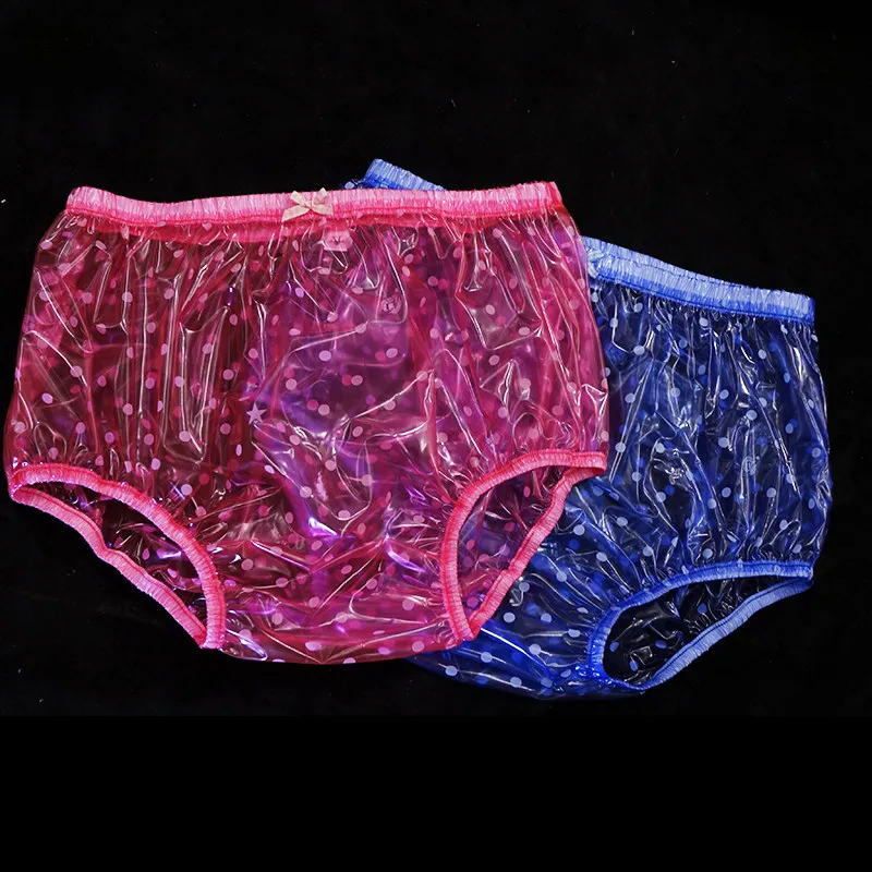 

Мужские трусы-брифы из ПВХ с низкой посадкой, прозрачные, в горошек, мягкие, гладкие, бесшумные, водонепроницаемые, для взрослых (ABDL)