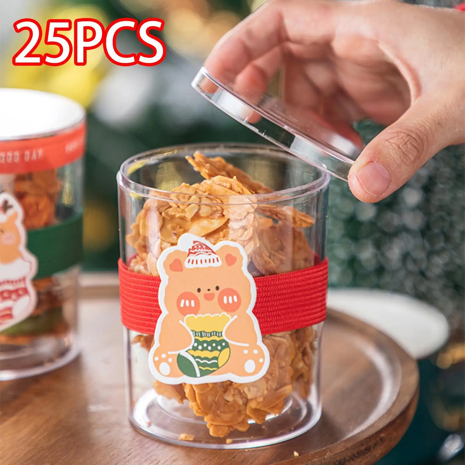 ゴムバンドクリスマスカップスリーブ、飲料ホットチョコレートクリスマス、25個