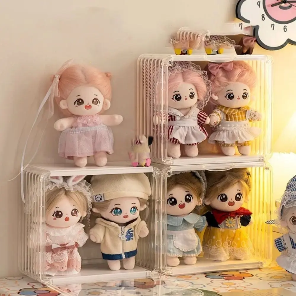 

Transparent 20cm Cotton Doll Storage Box Diy Hand-made Large Capacity Plush Doll Display Stand Dustproof Waterproof