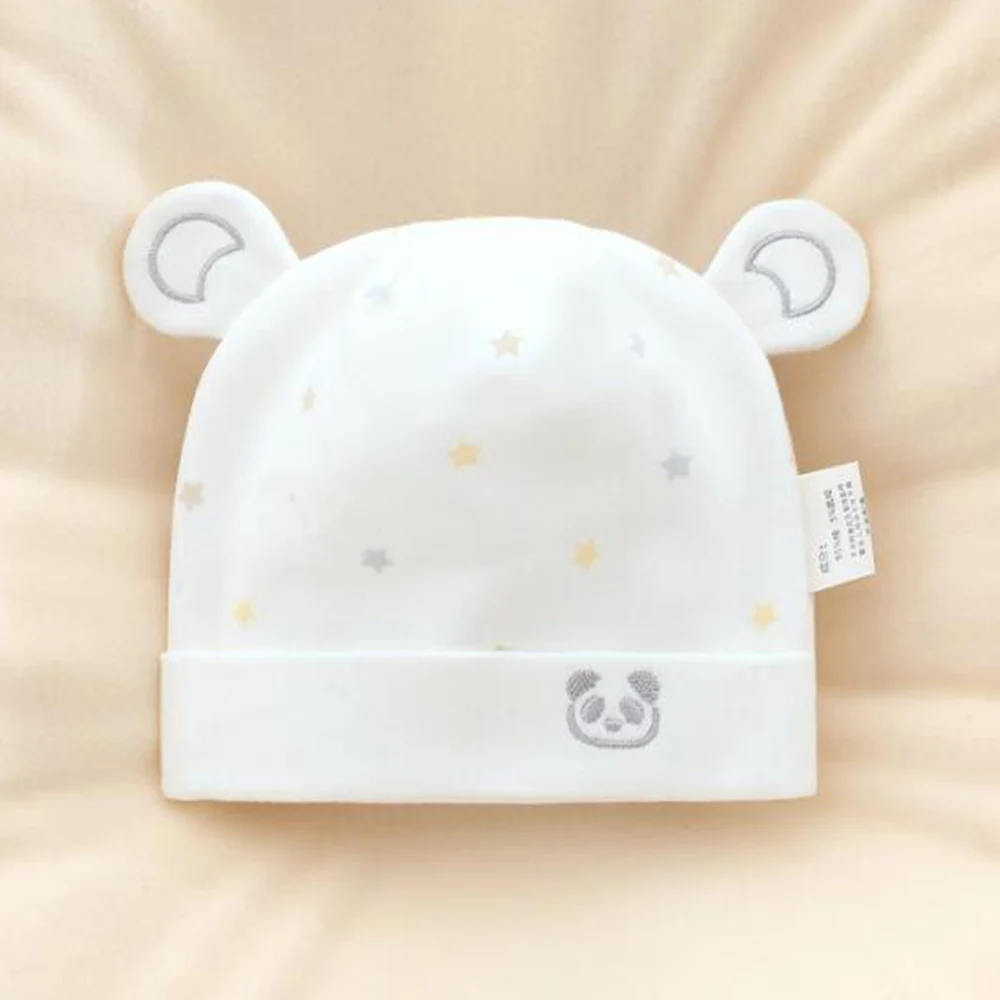 Newborn Bonnet Cotton Double Layer Star Print Cute Spring Autumn Baby Girl Hat 0-3 Months Outdoor Hospital Baby Boy Caps