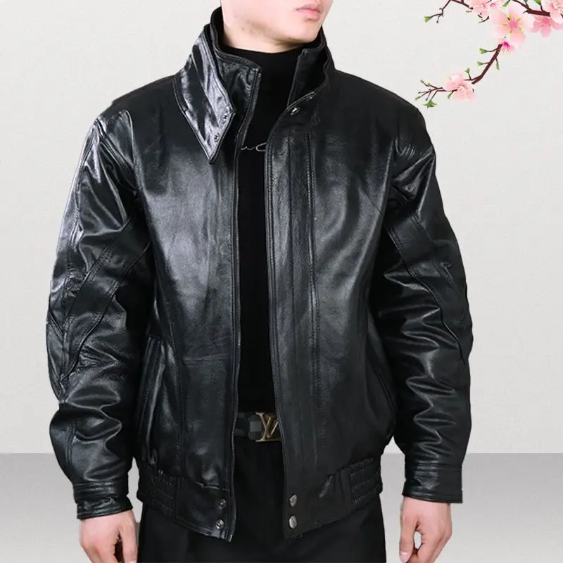

High Quality Retro Casual Men's Jacket Leather Spring Autumn Motorcycle PU Men Bicycle Coats T698