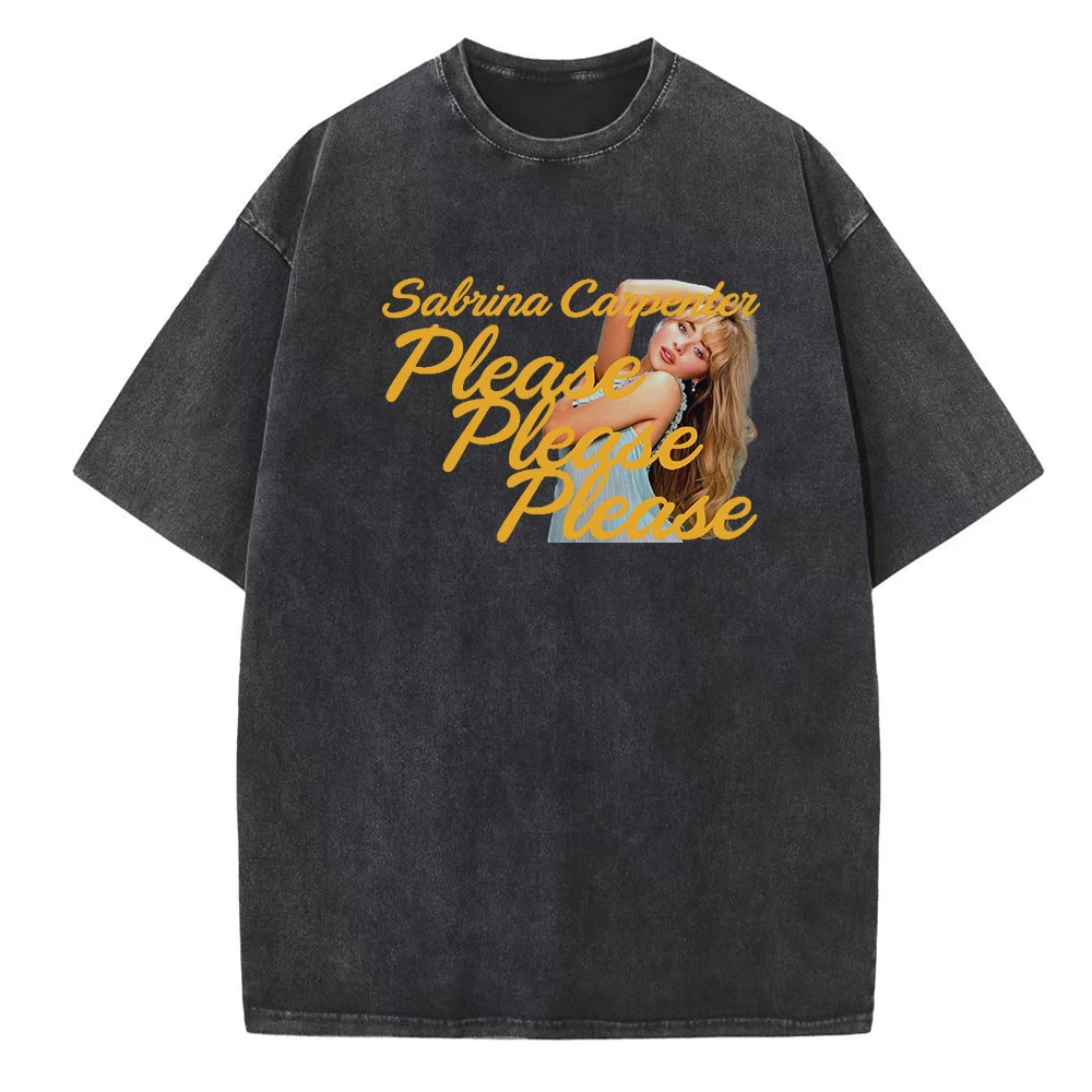 Sabrina Carpenter Please Please Please Shirts Harajuku Vintage O-Neck Short Sleeve Cotton Man Woman T-Shirts Gift Tops