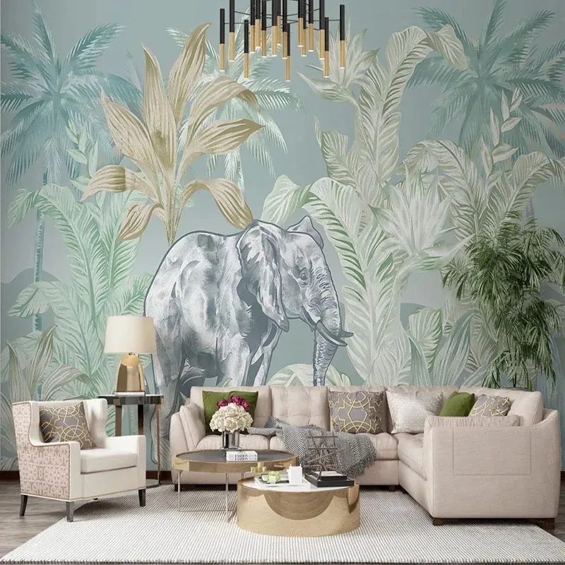 Custom Size photo Wallpaper 3D Forest Tropical Plant Murals Living Room Bedroom Background Wall Painting Papel De Parede 3D
