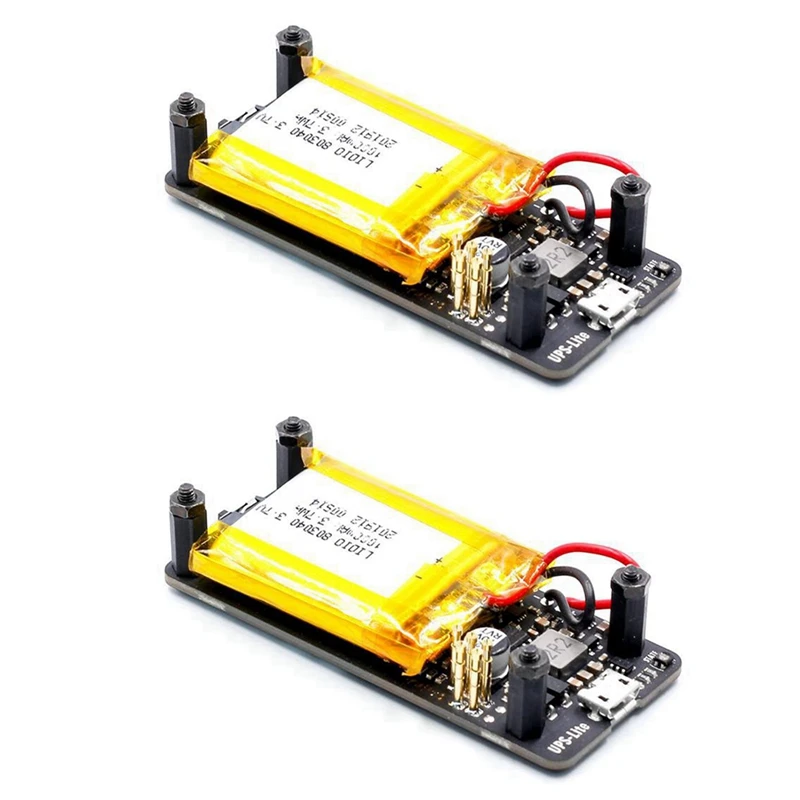 

2X New UPS Lite V1.2 UPS Power HAT Board With Battery Electricity Detection For Raspberry Pi Zero Zero W