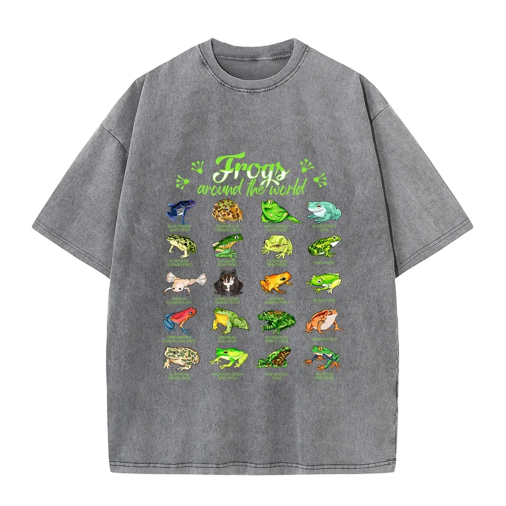 Frogs Around The World Types of T-Shirt Camiseta Masculino Original Men T Shrits Multi Color Summer Text Print 100 Cotton