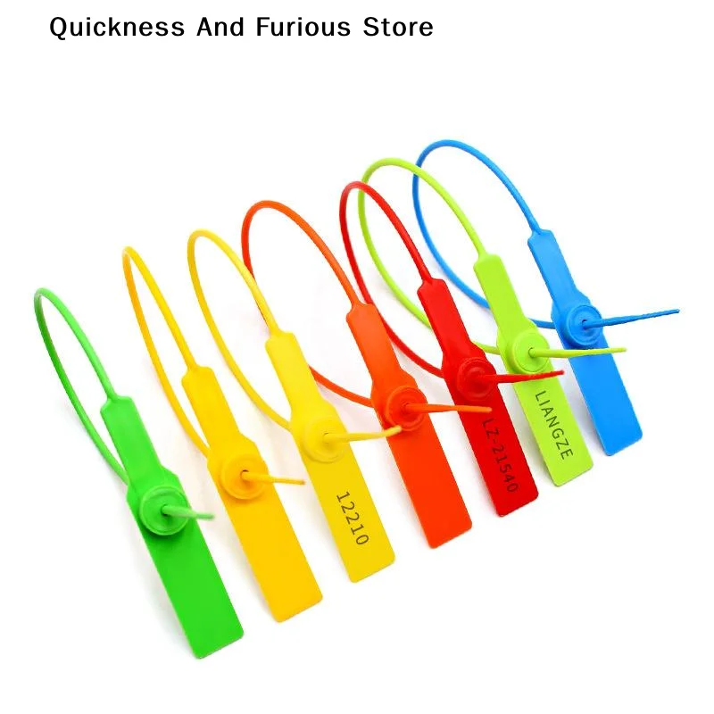 【T】100PCS Anti-Theft Wire Seals 28cm Label Anti-Counterfeiting Tag With Number Disposable Plastic Seals Self-Locking
