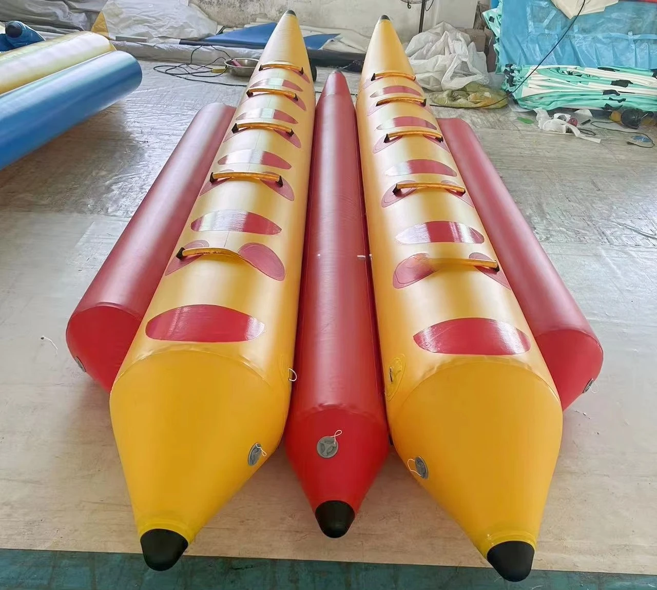

Custom Double Row PVC Water Toys Towable Water Tube Inflatable Banana Boat for Boating