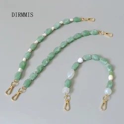 New Woman Bag Accessory Green White Acrylic Resin Bead Part Handcrafted Wristband Cute Phone Case Strap Women Bag Handle Chain