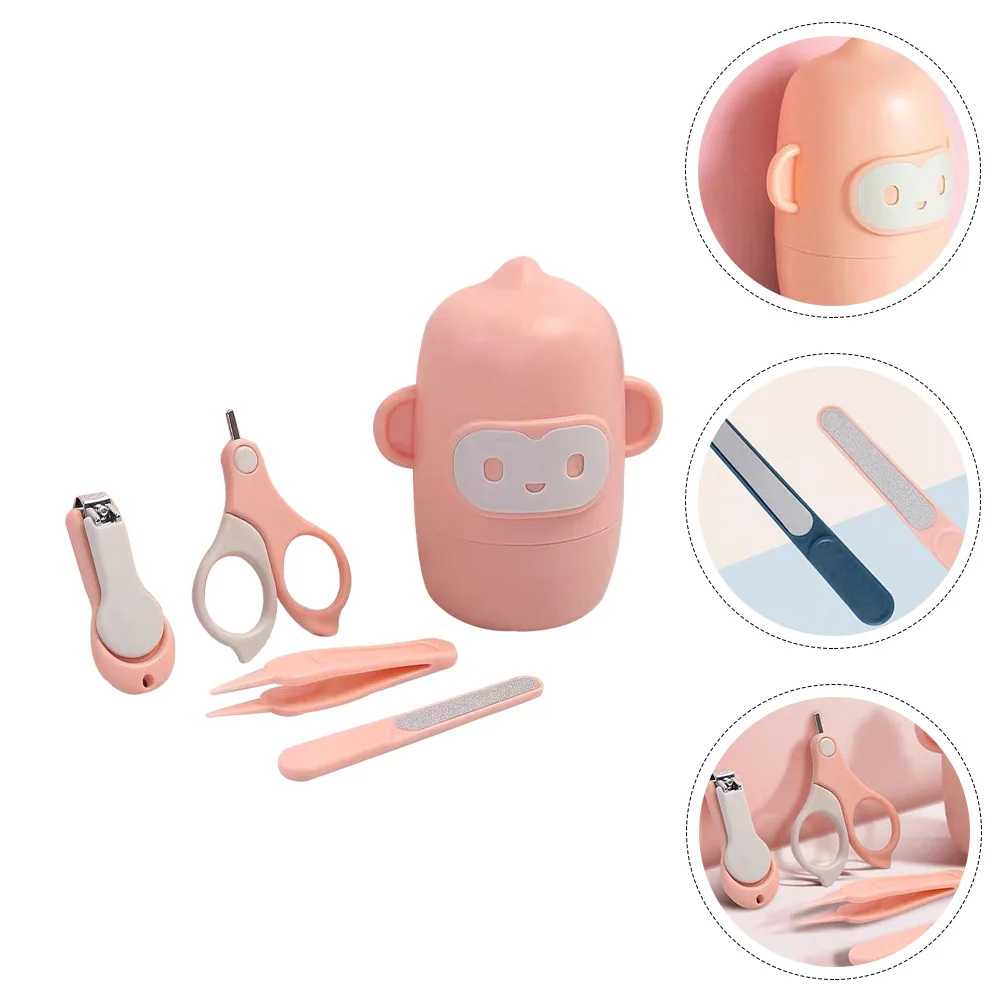 

1 set Adorable Clippers Set with Cute Storage Box Grooming for Newborns Stainless Steel Nail Trimmer Safe for Infants Baby