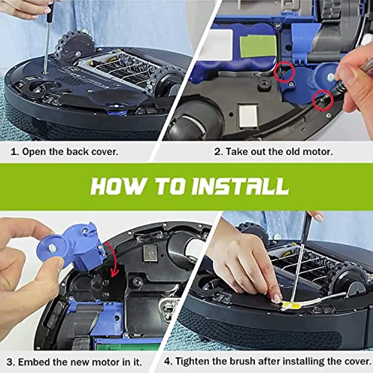 Side Brush Motor Module for iRobot Roomba 500 600 700 800 900 I3 Serie Robot Vacuum Cleaner Replacement Motor Module+Screwdriver