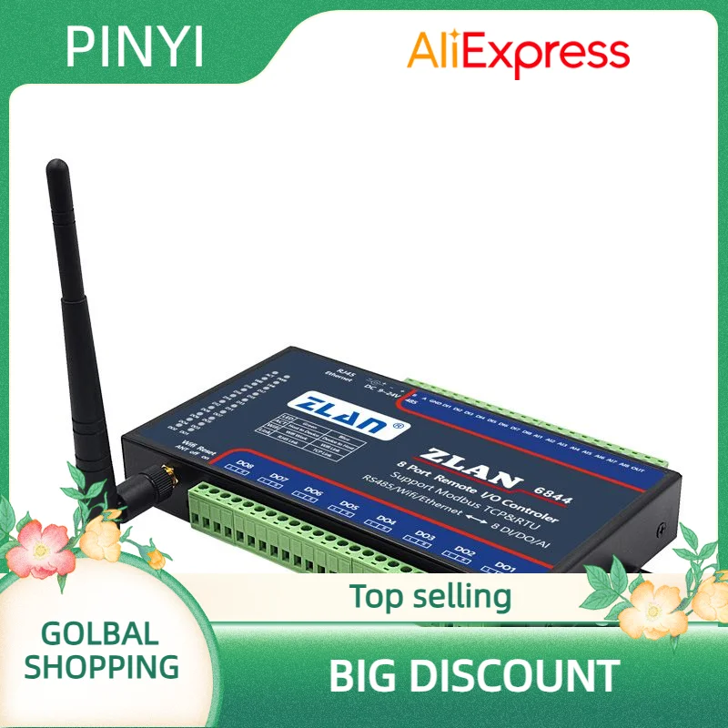 

8-портовый DI DO AI MQTT Modbus TCP MQTT Wi-Fi пульт дистанционного управления контроллер ввода-вывода ZLAN6844