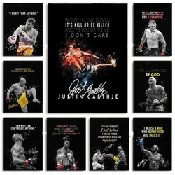 Charles Oliveira MikeTyson 복싱 레전드 인스파이어 견적 포스터, 캔버스 페인팅 인쇄 벽 아트 그림, 홈 오피스 장식 선물