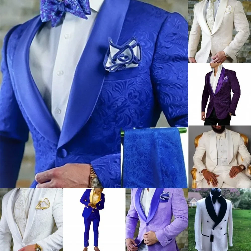 

New Style Groomsmen One Button Groom Tuxedos Shawl Satin Lapel Men Suits 2 Pieces Wedding Bridegroom ( Jacket+Pants ) Set