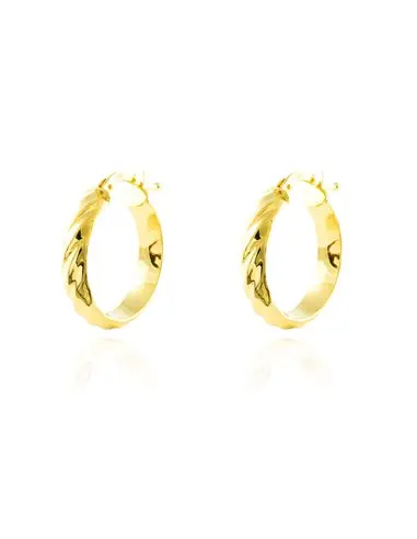 Earrings women 18k gold hoops 20x4mm