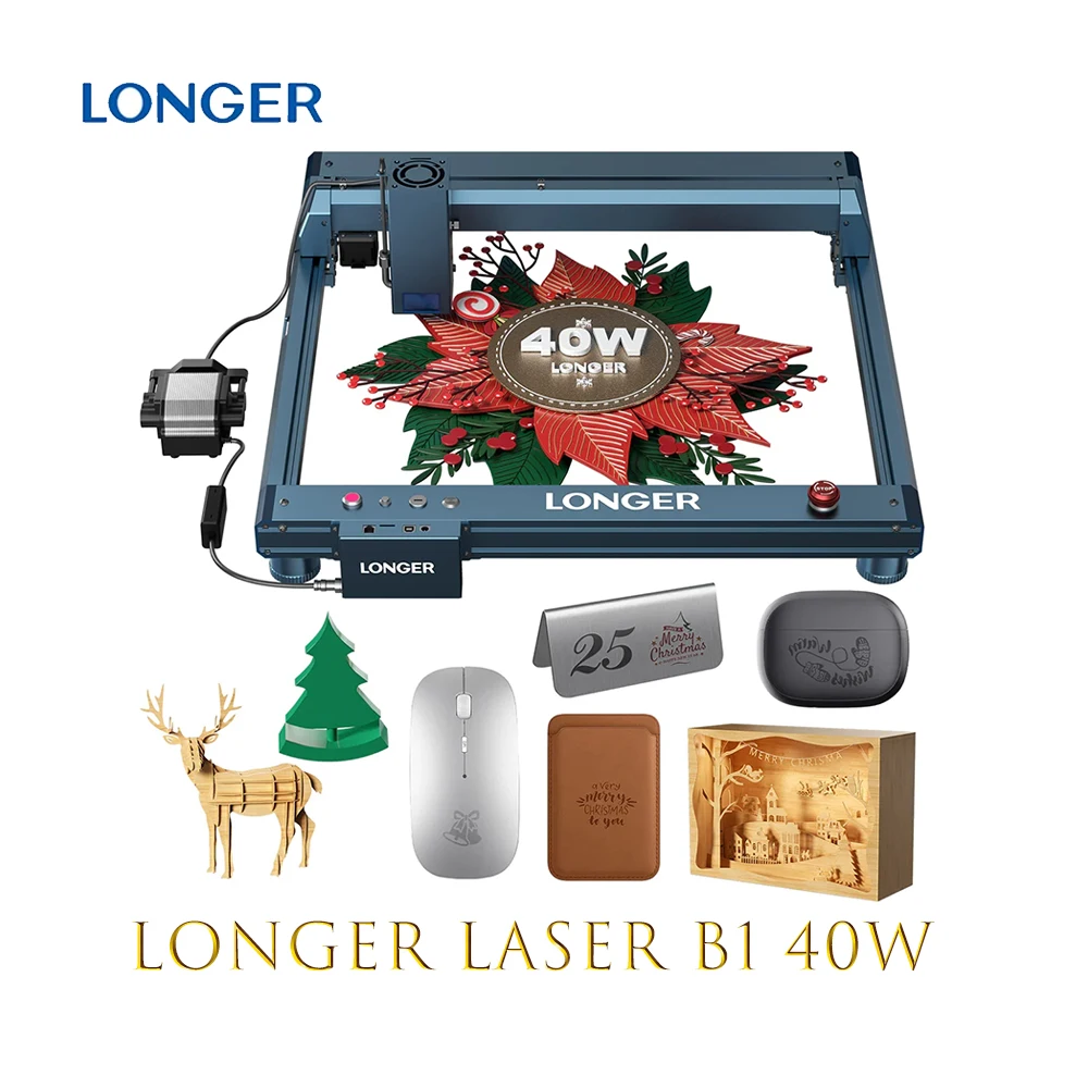 Laser engraver Longer B1 40W CNC laser engraving tool lazer cutter  wood metal glass DIY Auto Air Assist, 450x440mm, 36000mm/min