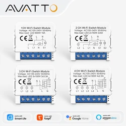 AVATTO Tuya WiFi Zigbee inteligentny moduł włącznika światła, przewód neutralny/bez przewodu neutralnego sterowanie wyłącznikiem DIY praca dla Alexa, Google Home