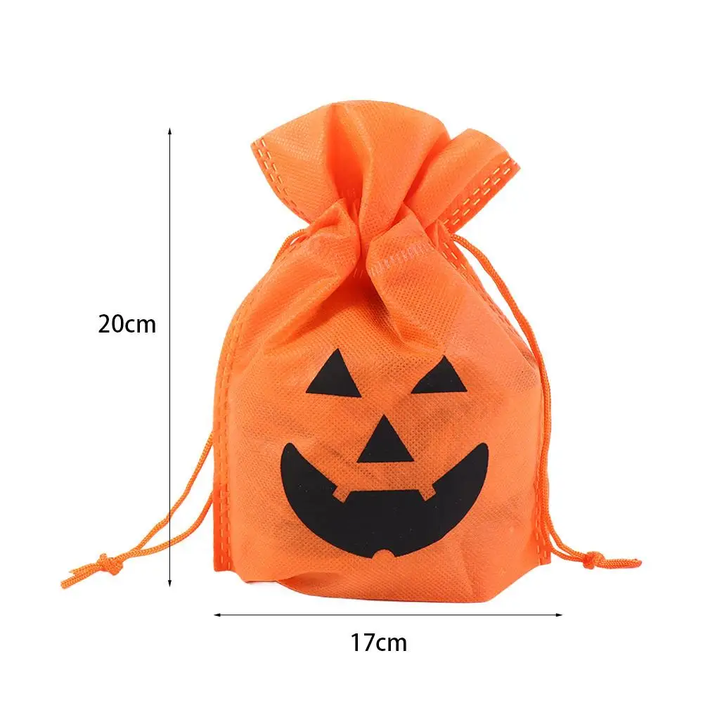 5/10/20 PCS Halloween Pumpkin Candy Bag Non-woven Fabric Drawstring Storage Bags Gift Packaging Pouch Party Supplies Kid Favor