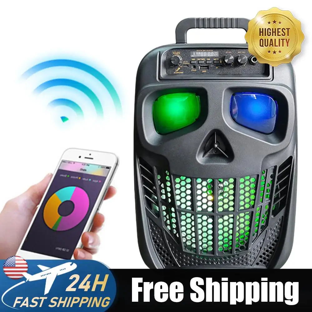

Акустическая система Party Sound Box, Bluetooth-совместимая, версия 5.0, перезаряжаемая, поддерживает USB, TF-карты, AUX, для Хэллоуина, Рождества, домашних вечеринок, подарков на день рождения
