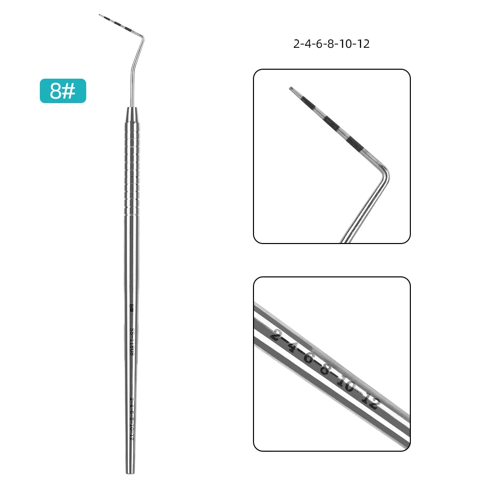 JOY DENTAL 1 Stück Zahnärztliche Graduierte Parodontalsonde aus 304 Edelstahl, Zahnärztliches Instrument, Endodontisches Equipment, Sonde 16cm mit Skala – Detail 14