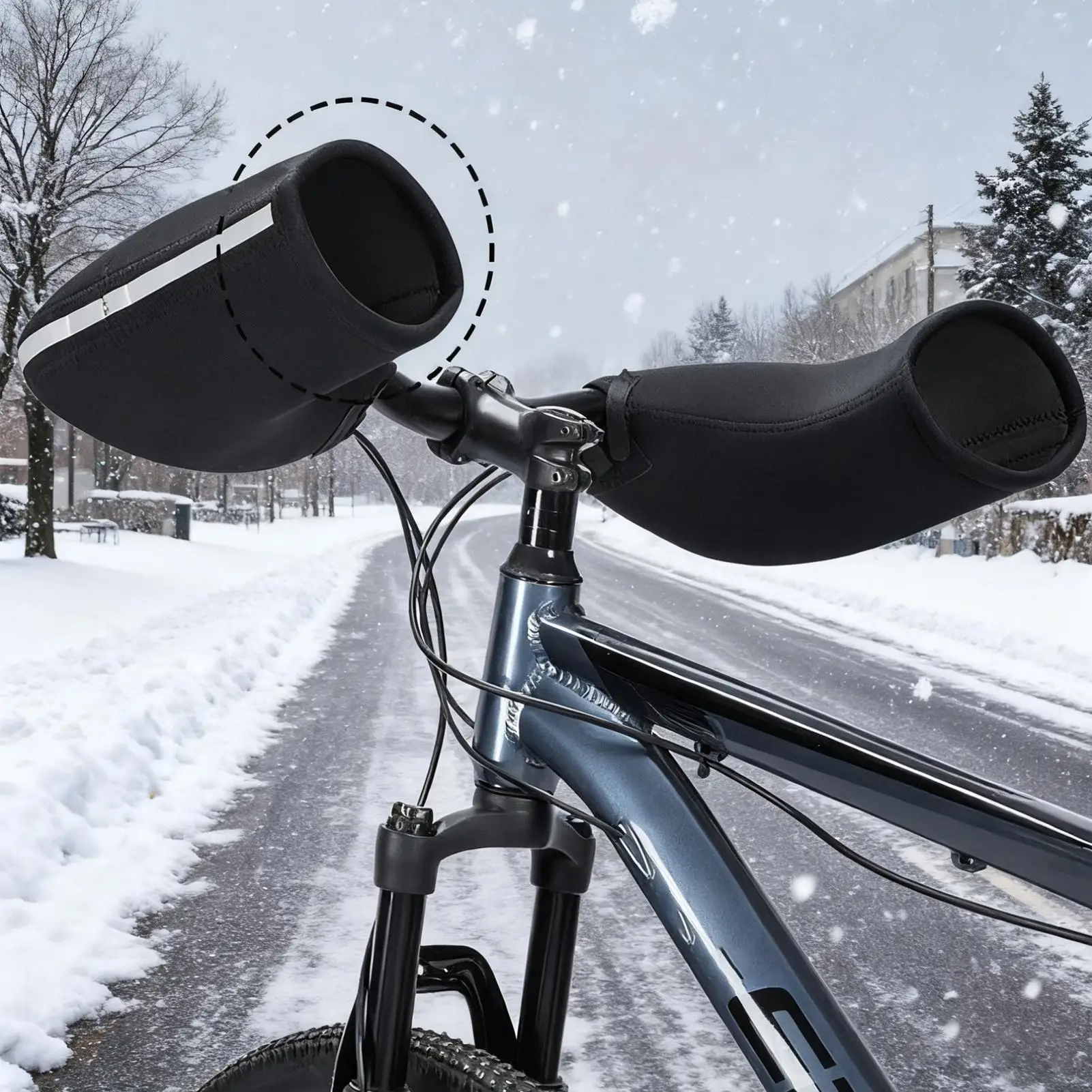 

Winter Bicycle Handlebar Warm Gloves Windproof Bike Mittens Cold Weather Handlebar Mittens Water Resistant Bar Gloves