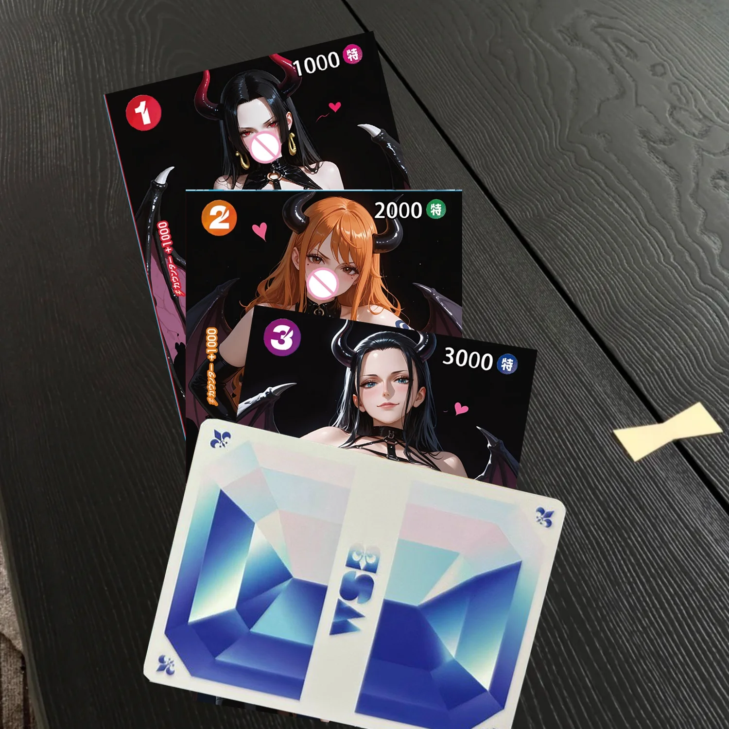 Single One Piece ACG Little Devil Goddess Boa Hancock Diy Folding Flash Card Nami Nico Robin Fan Animation Collection Wife Card